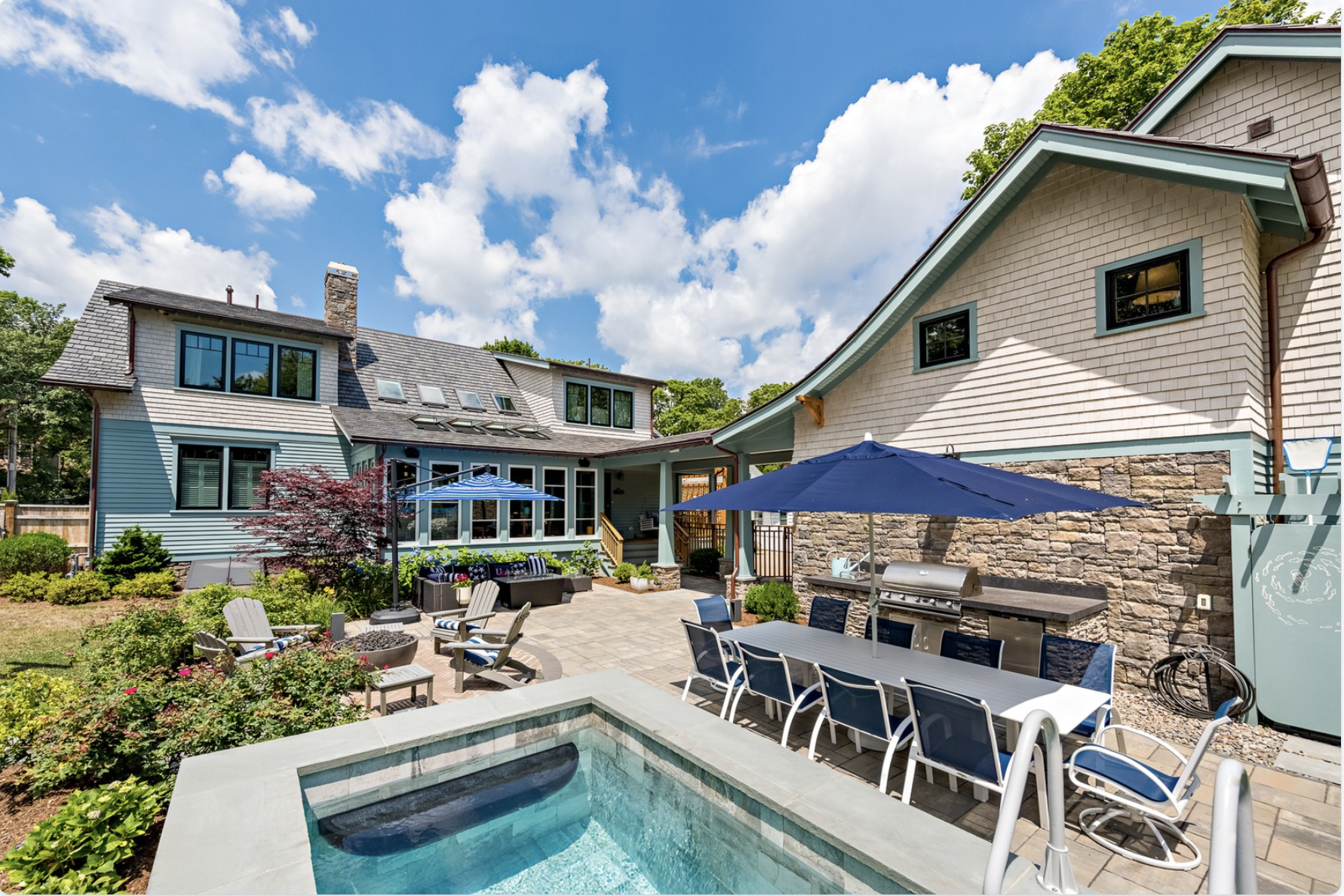 Rhode Island waterfront estate with private pool and patio